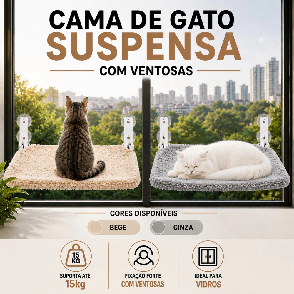 Cama suspensa de janela reforçada